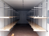 Shelving inside the Power Cube