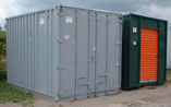 Custom containers with barn doors or roll-up doors