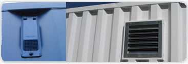 Additional venting added to container